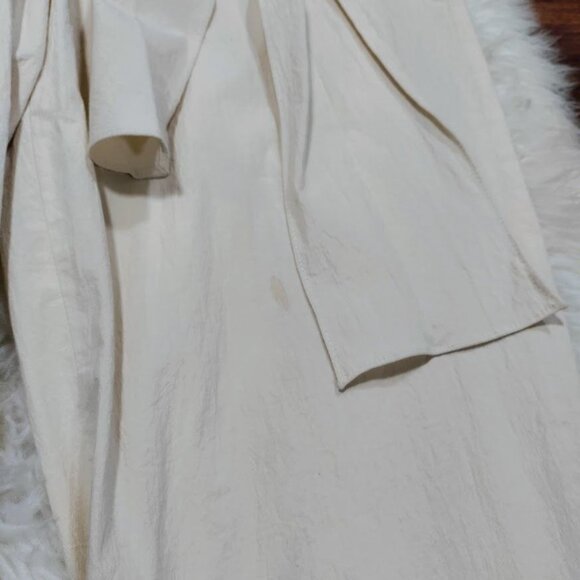 Zara Womens XL High Waisted Tapered Leg Capri Trousers Pants Cream Off White - Picture 7 of 16